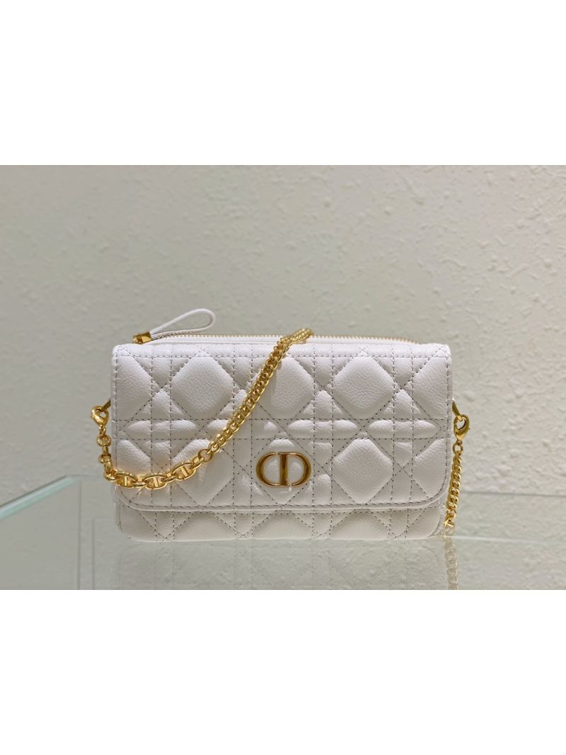 Dior Caro Pouch Supple Cannage Calfskin S525U Latte