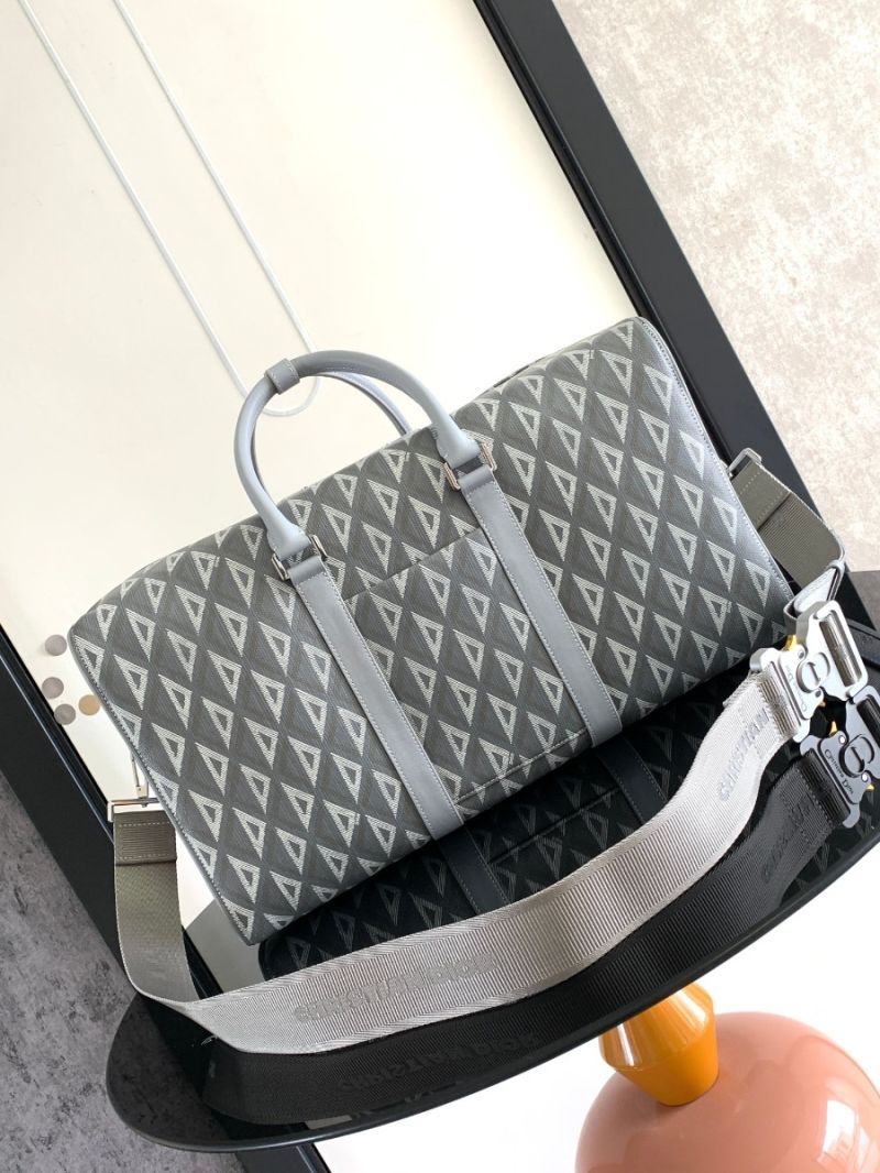 Dior Lingot 50 Duffle Bag Coated Canvas CD Diamond 1ADDU115 Gray