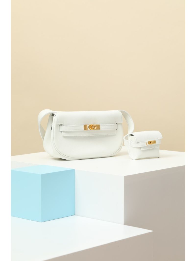 Hermes Kelly Moove shoulder bag in White Swift leather