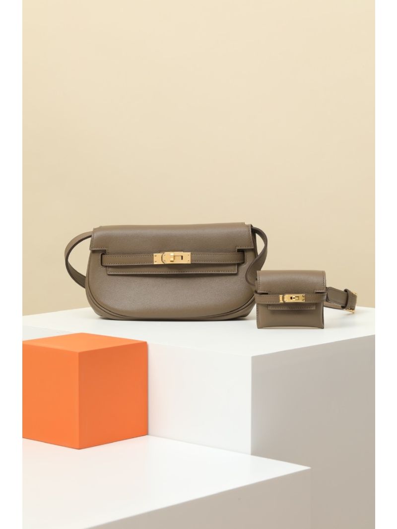 Hermes Kelly Moove shoulder bag in CK18 Etude Swift leather