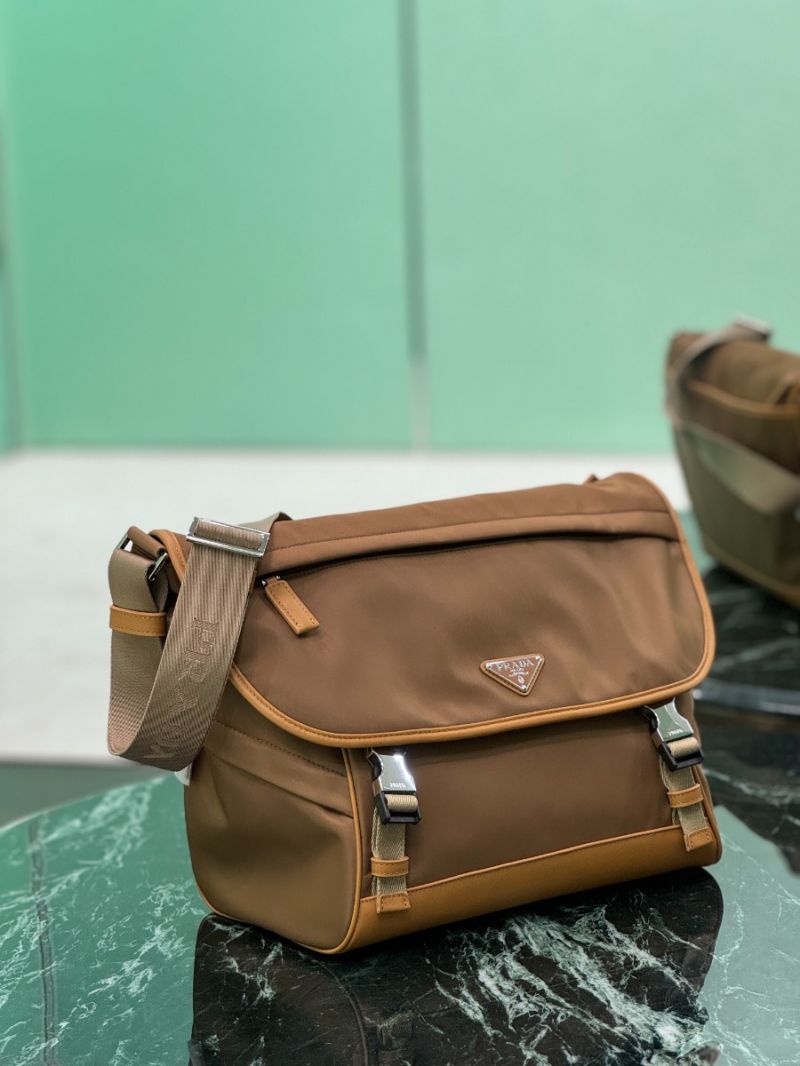 Prada Re-Nylon and leather shoulder bag 2VD052 Cork Beige