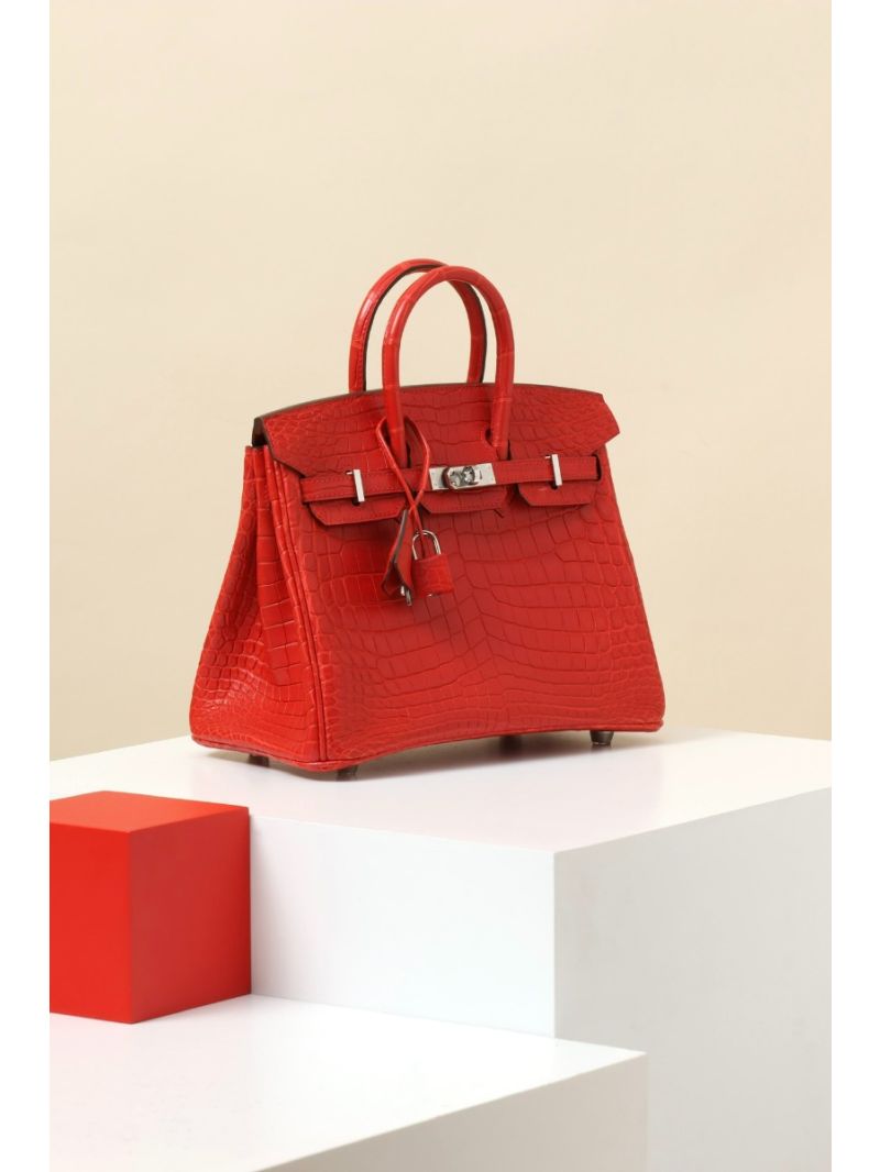 Hermes Birkin Matte Alligator Leather Red
