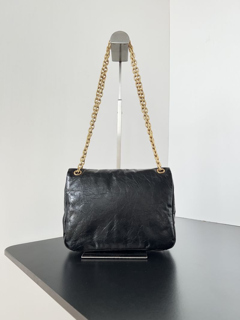 Balenciaga Monaco Small Chain Bag in Crushed Calfskin Black 765966-2AAR8-1000
