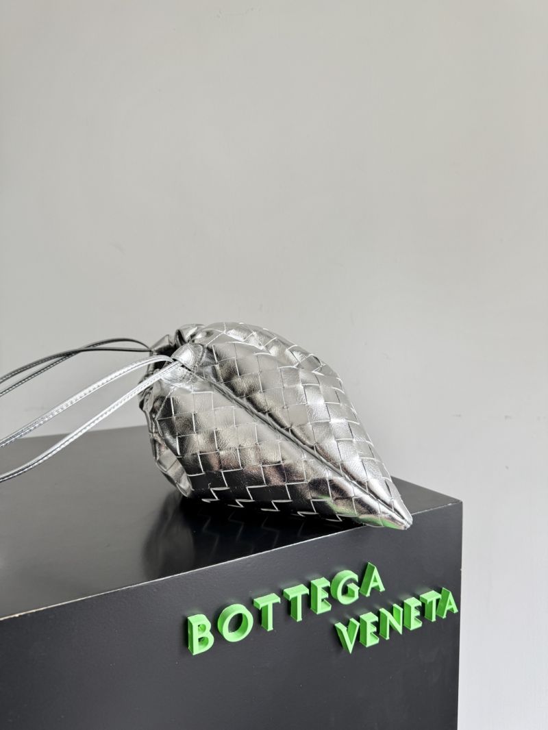 Bottega Veneta Medium Dustbag Intrecciato Metallic Leather Silver 796728