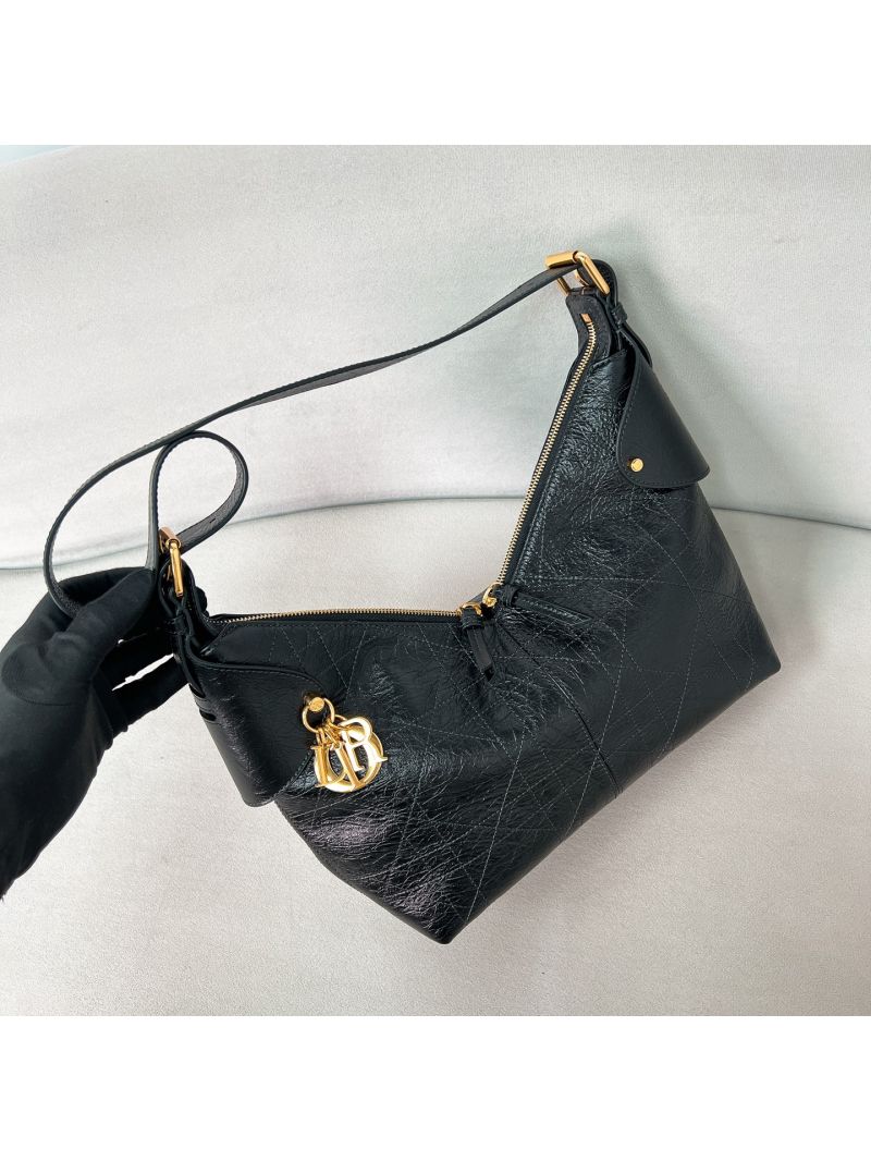 Dior D-Voyage in Crinkled Calfskin Black M2846OSGQ_M900