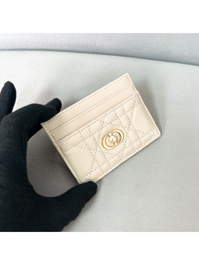 Dior Jolie Freesia Card Holder in Cannage Lambskin Blush Beige S3103UBAE_M030
