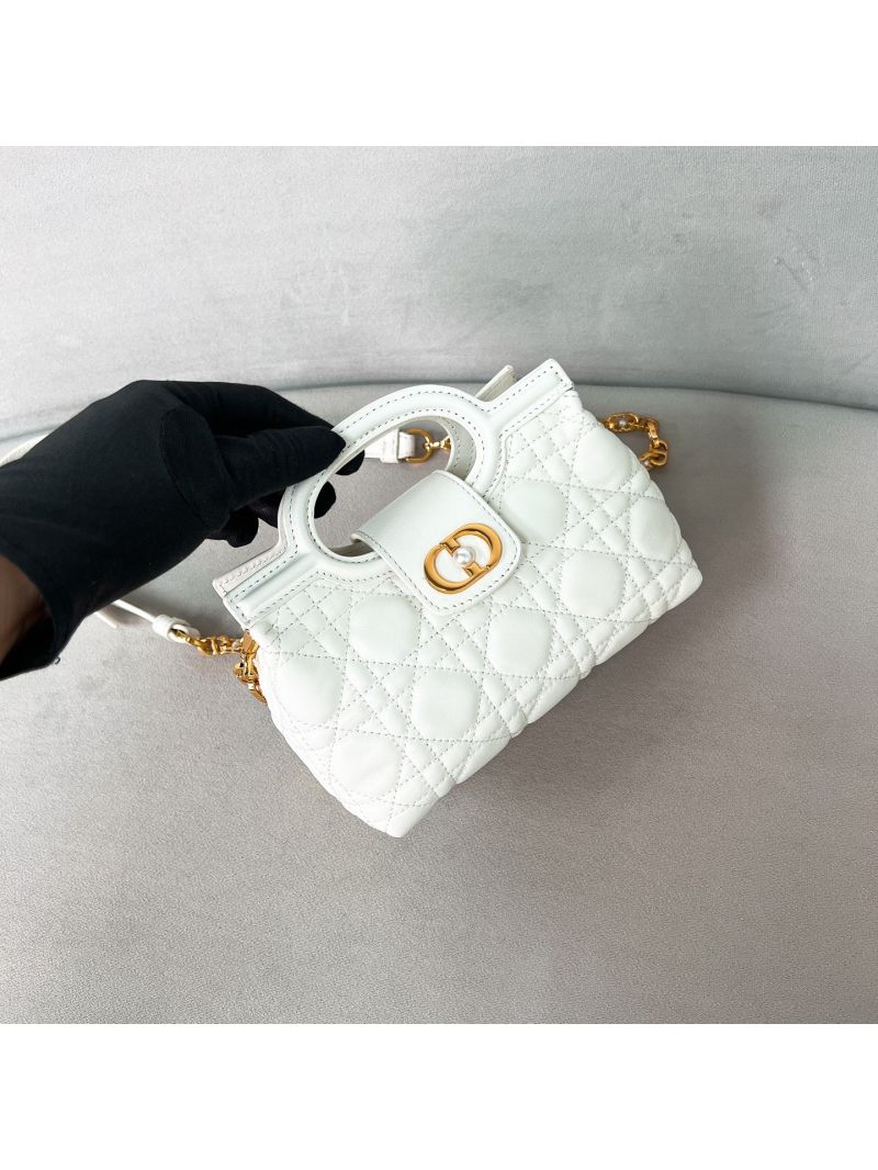 Dior Mini D-Jolie Bag in Cannage Lambskin Latte S3123ULNC_M030