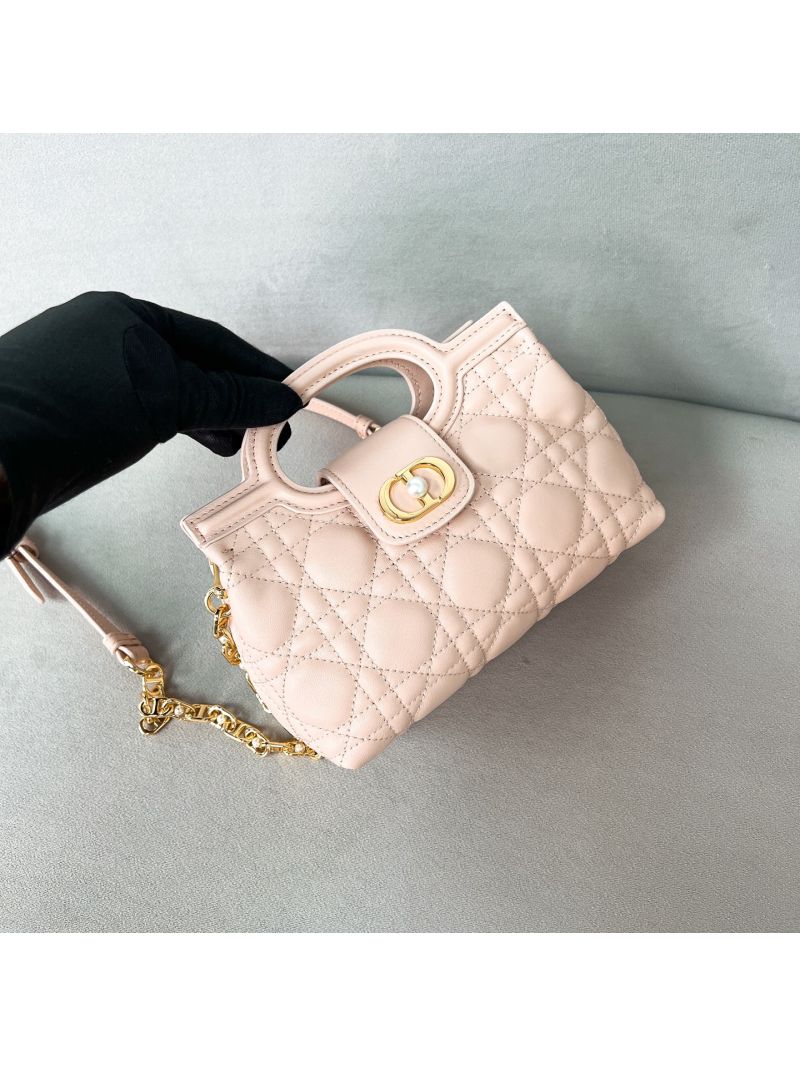 Dior Mini D-Jolie Bag in Cannage Lambskin Powder Pink S3123UMEL_M41G