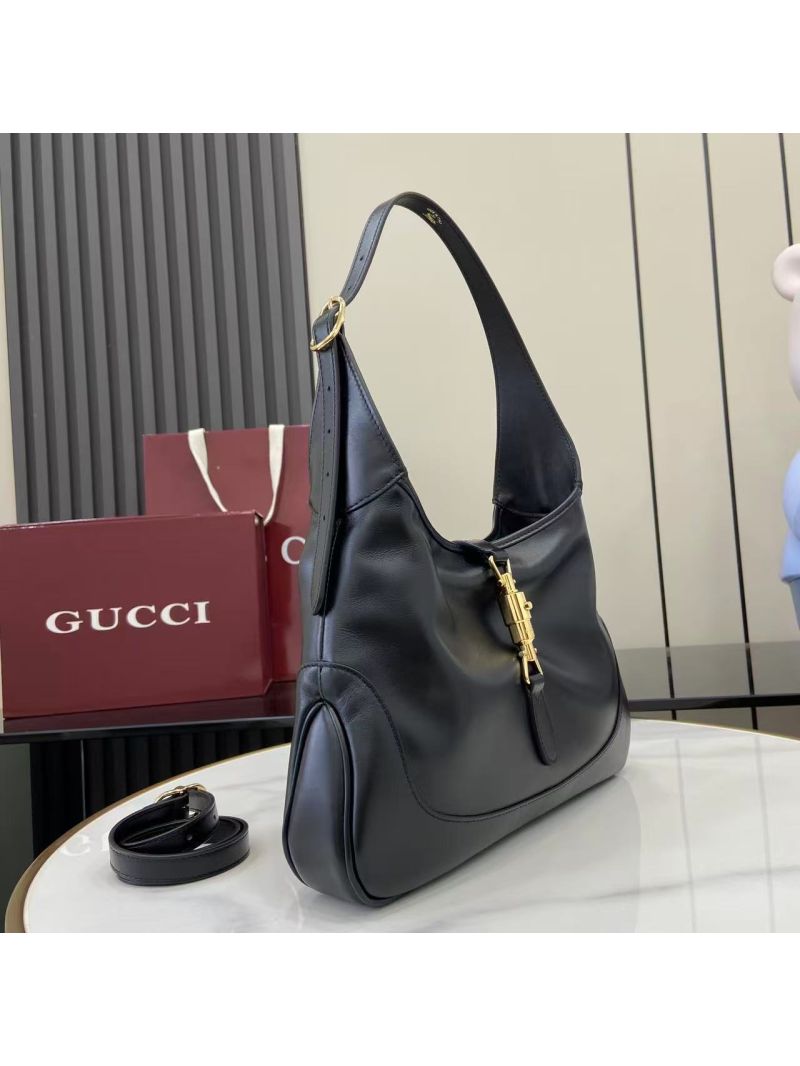Gucci Jackie 1961 Small Shoulder Bag in Leather Black 636709