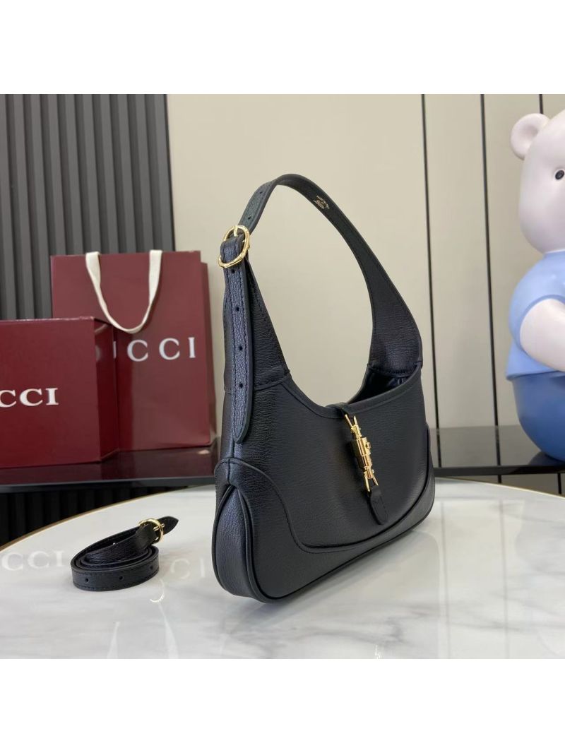 Gucci Jackie 1961 Small Shoulder Bag in Leather Black 636709