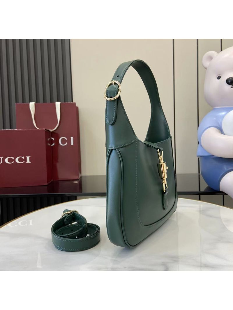 Gucci Jackie 1961 Small Shoulder Bag in Leather Green 636709