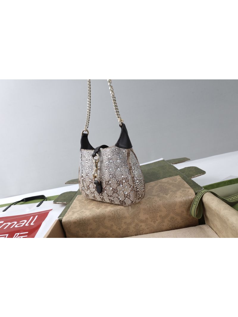Gucci Jackie Notte Crystal Mini Bag in GG Canvas Black 782889