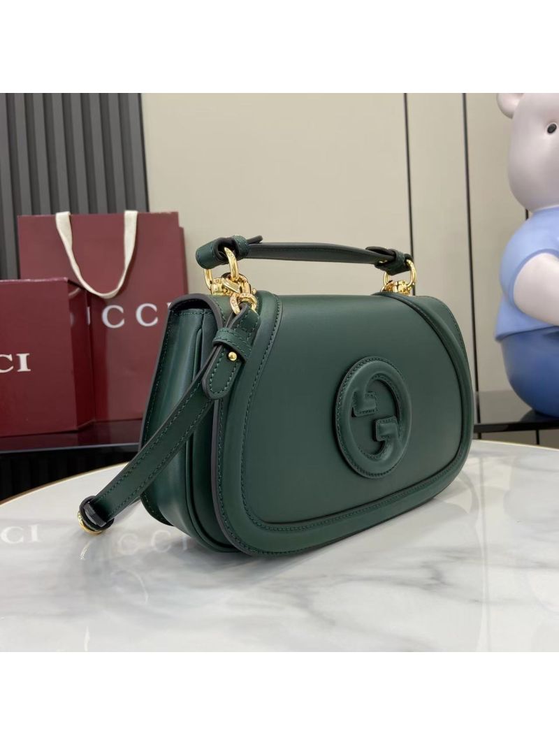 Gucci Blondie Medium Top Handle Bag in Green Leather 815714 AAEC2 3020
