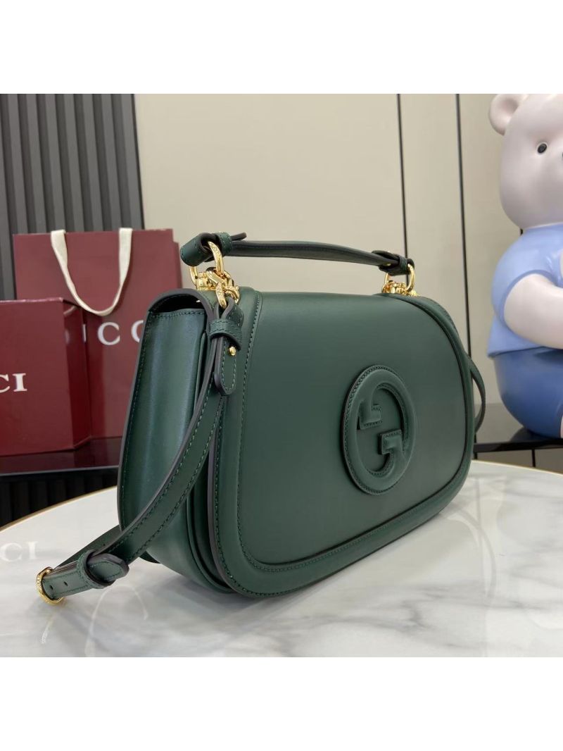 Gucci Blondie Large Top Handle Bag in Dark Green Leather 815716
