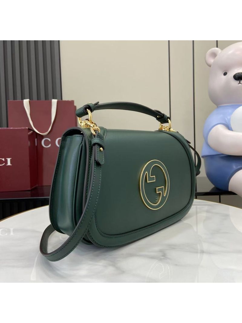 Gucci Blondie Medium Top Handle Bag in Green Leather 815719