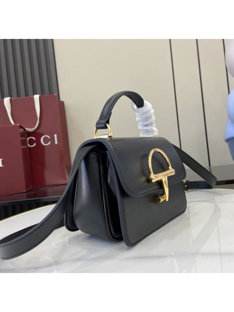 Gucci Siena Small Top Handle Bag in Black Leather 855536 AAFKB 1000