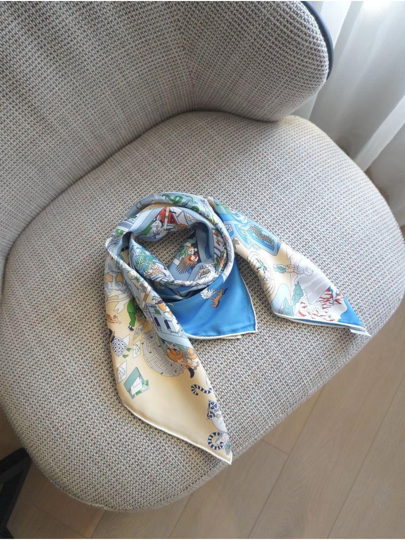 Hermes Carré 90 Academia Hippica H004281S Azure