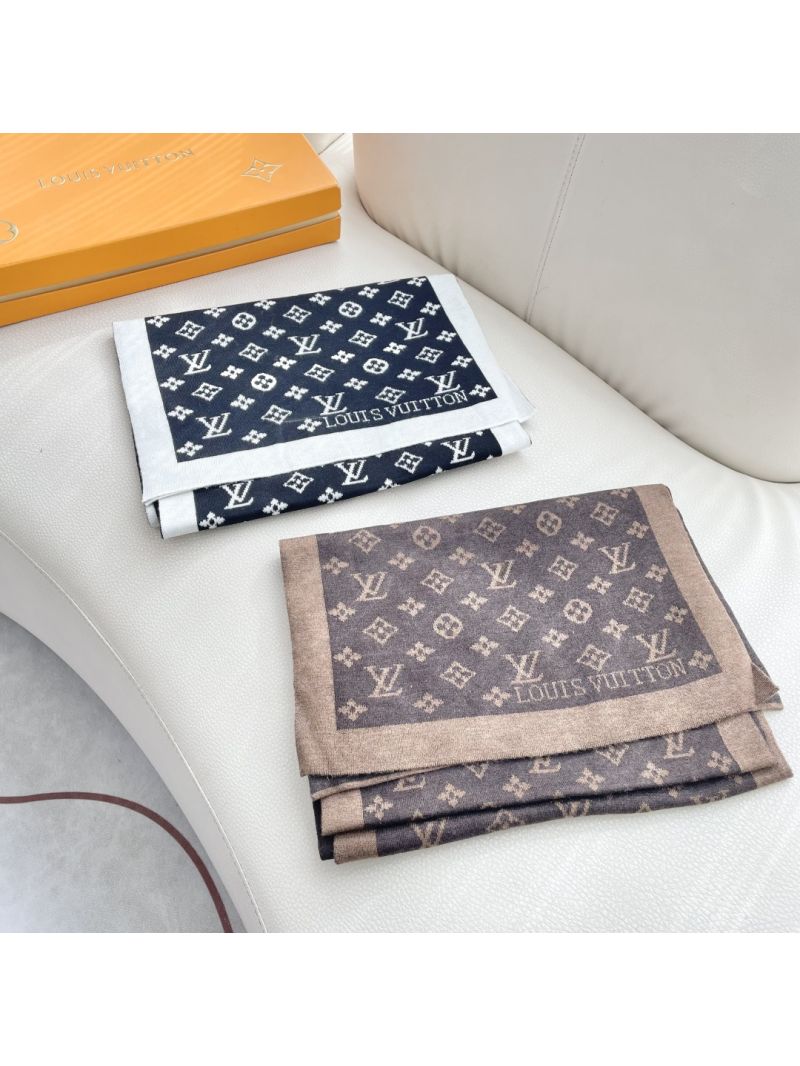 Louis Vuitton Brown Cashmere Scarf - Luxe Monogram, Ultra-Soft & Cozy for All Seasons