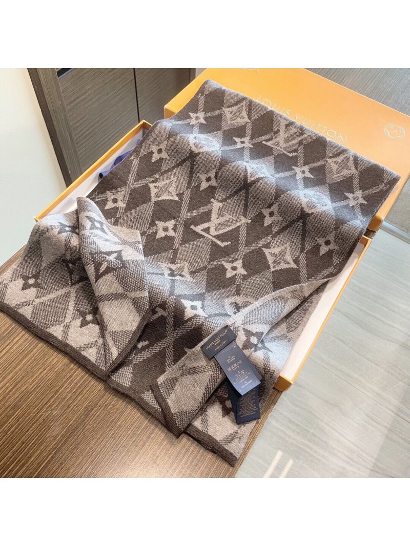 Louis Vuitton Cashmere Scarf, Brown Monogram Pattern, Luxe Soft Touch