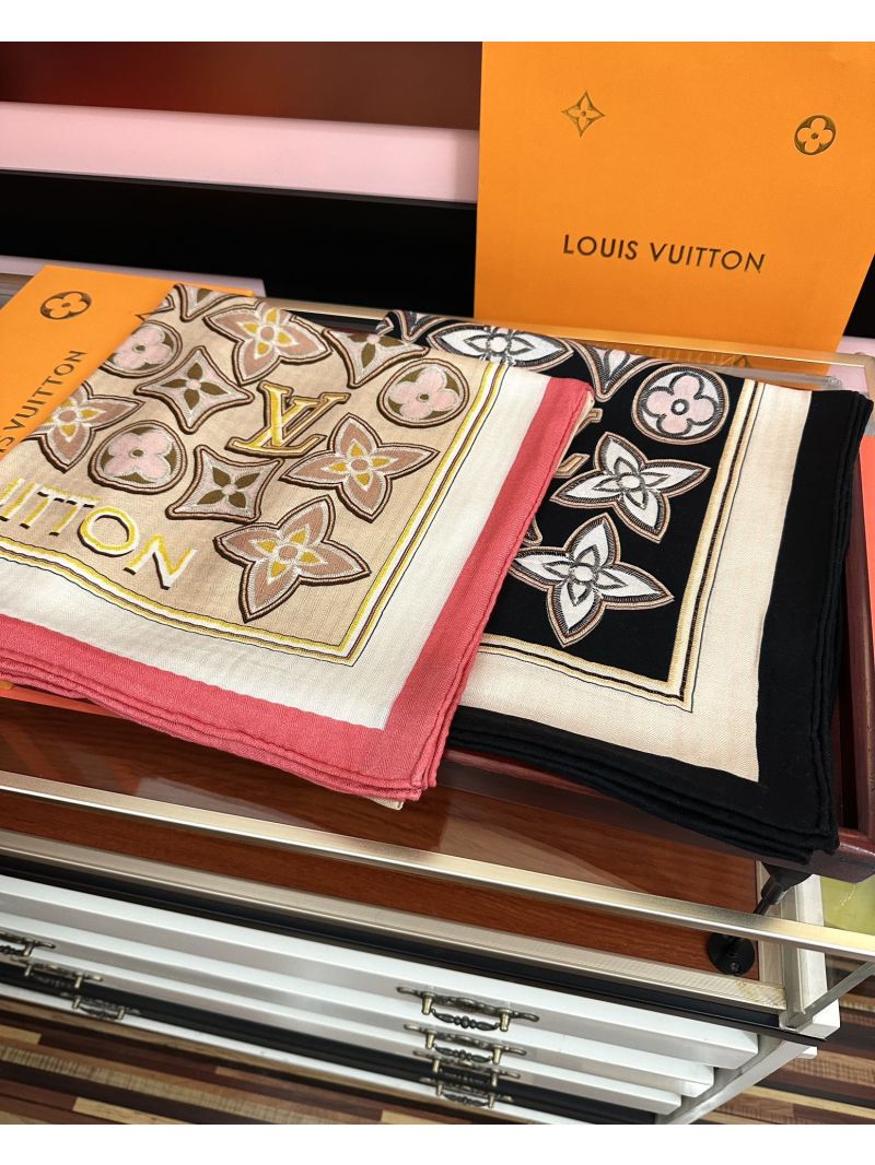 LV Red 2025 Silk-Cashmere Scarf: Luxe Softness, Elegant Floral Motif, Timeless Sophistication