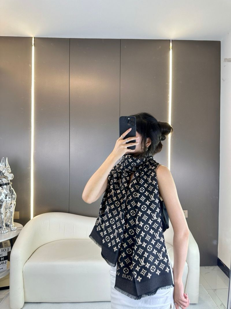 Louis Vuitton Monogram Silk Wool Scarf - Luxe, Reversible, & Timeless Elegance