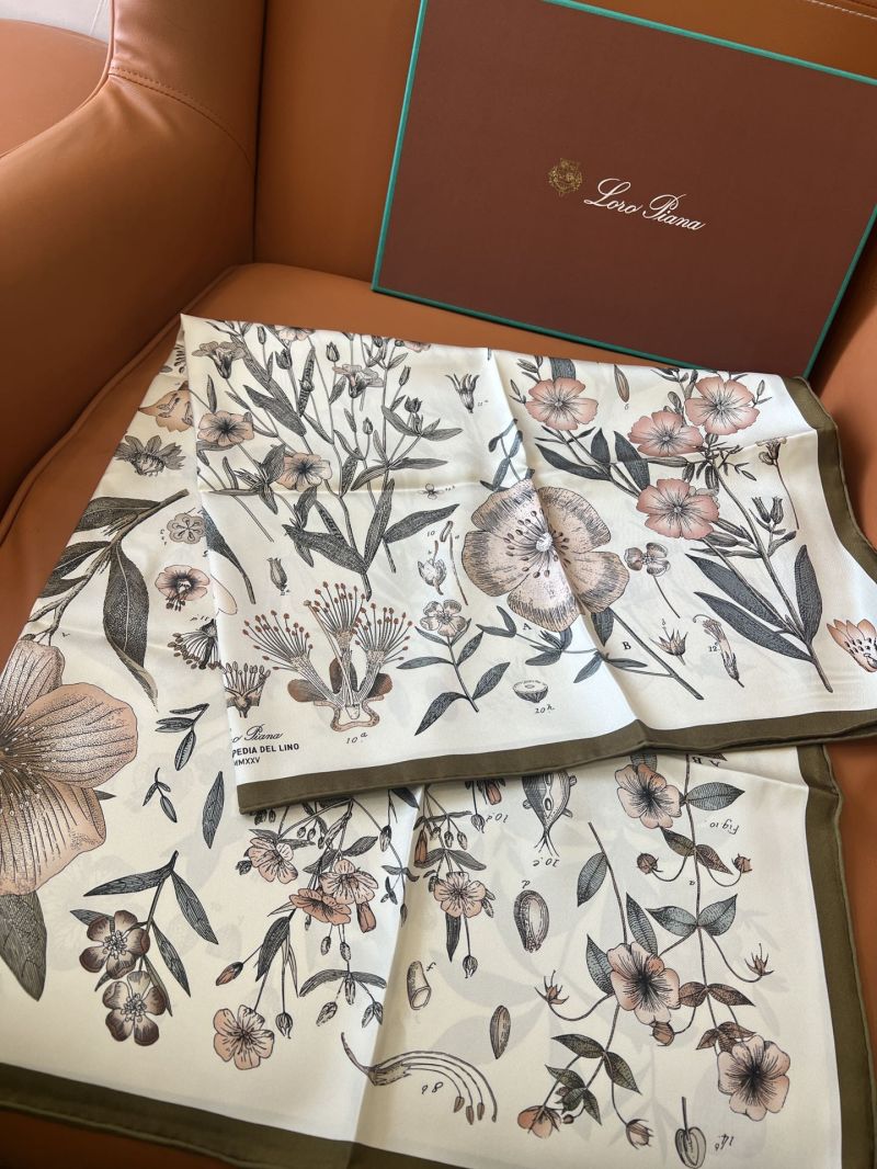 Loro Piana Enciclopedia de Lino Silk Scarf 90x90cm