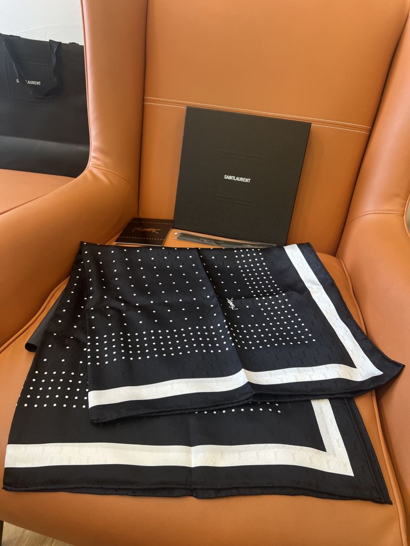 YSL Polka Dot Silk Scarf 90x90cm