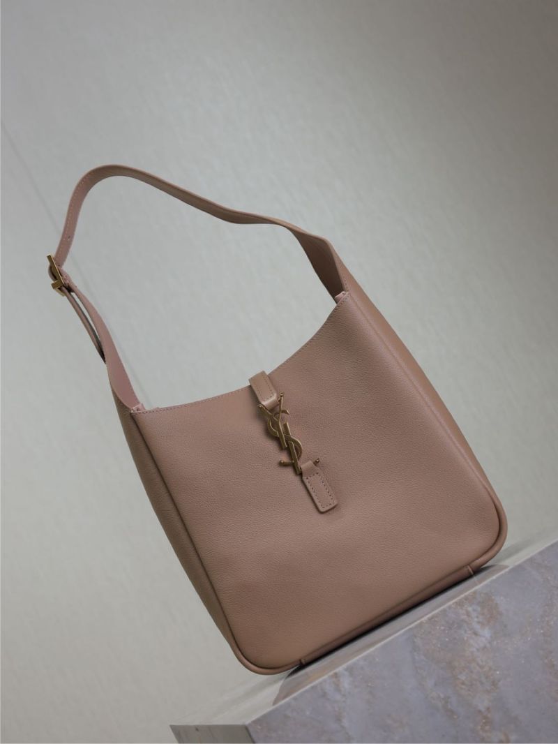 YSL-Saint Laurent Le 5 à 7 Soft Hobo Bag in Grained Leather Rosewood 713938