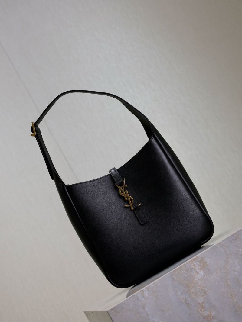 Saint Laurent LE 5 À 7 Soft Hobo Bag in Smooth Calfskin Black 71393802G0W1000