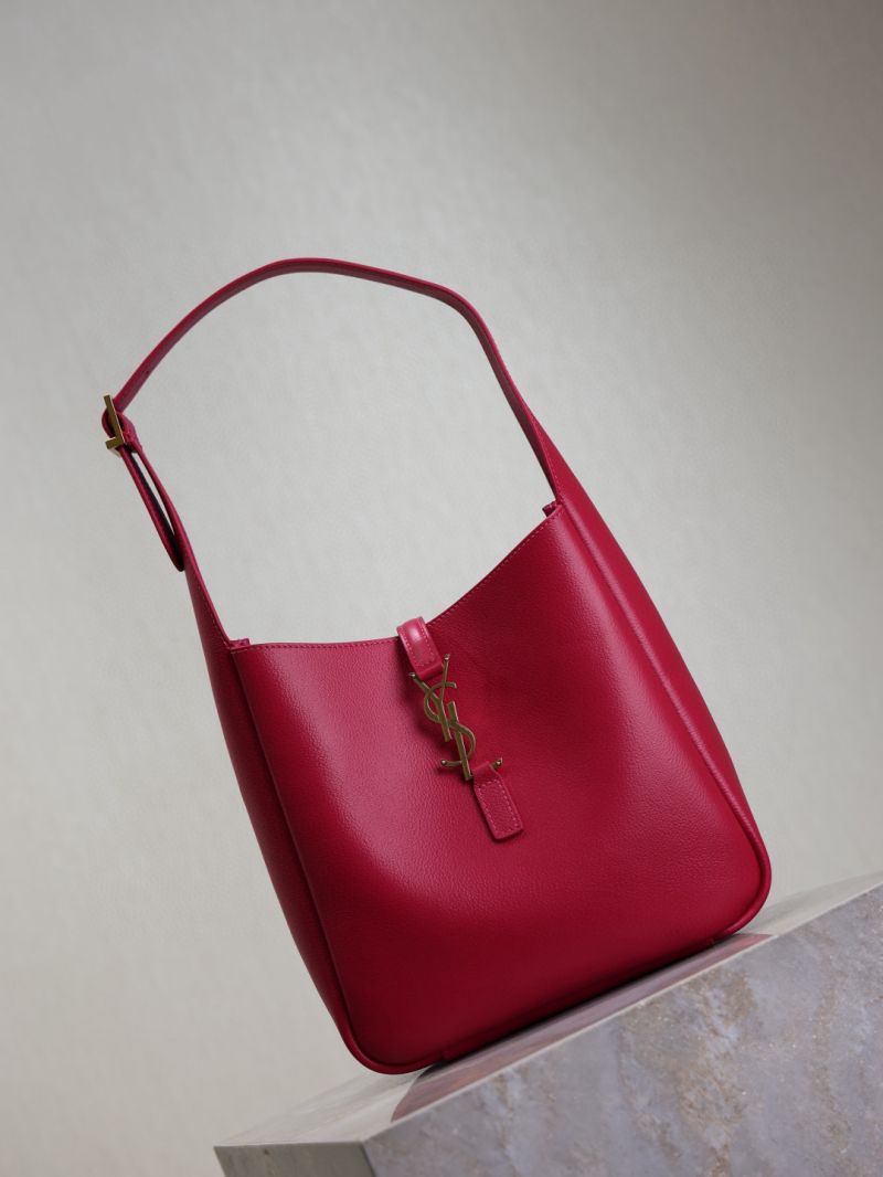 Saint Laurent Le 5 À 7 Soft Small Hobo Bag in Grained Leather Fuchsia 713938AAAVQ5540