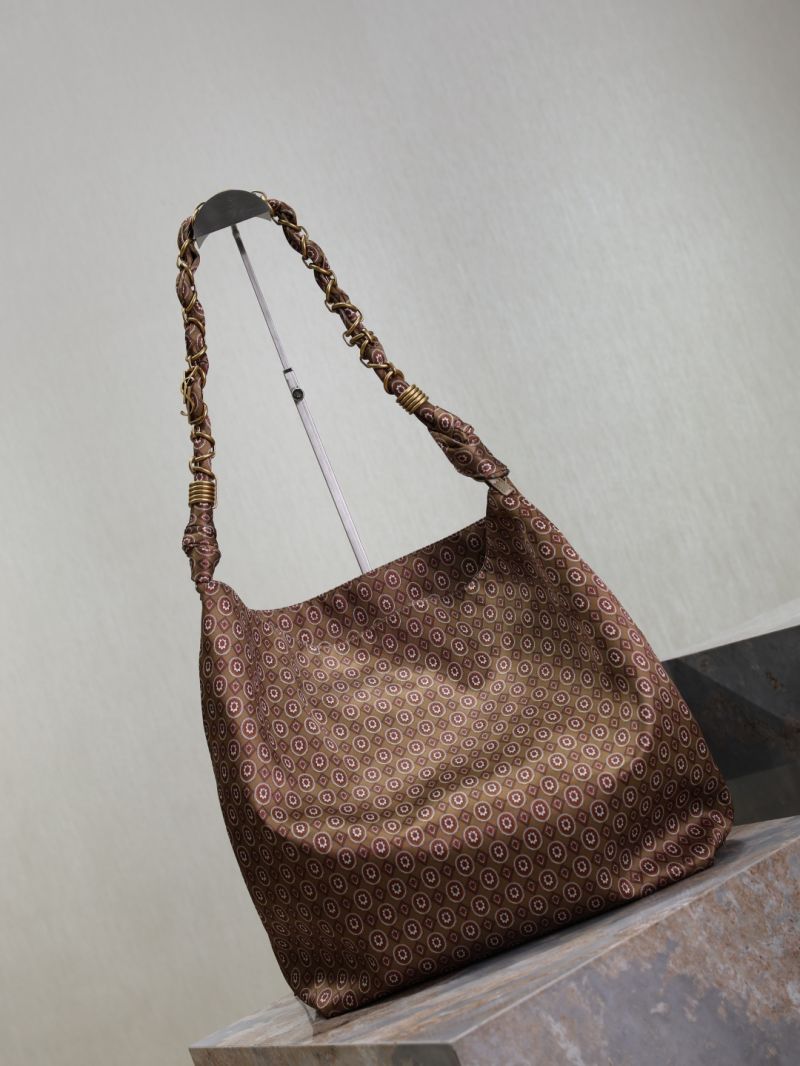 Saint Laurent AMALIA Hobo in Diamond Jacquard Fabric Ocre Multicolor 834750FAEL53895