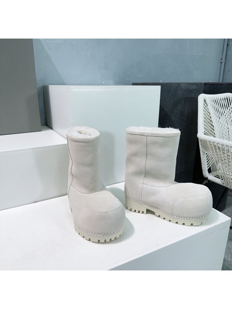 Balenciaga Unisex Alaska Fur Mid Boot 802204 White