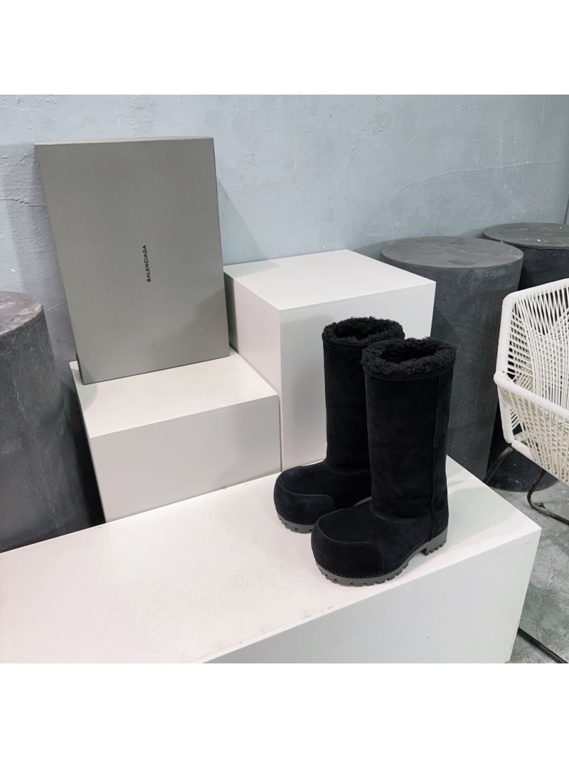 Balenciaga Unisex Alaska Fur High Boot 802205 Black