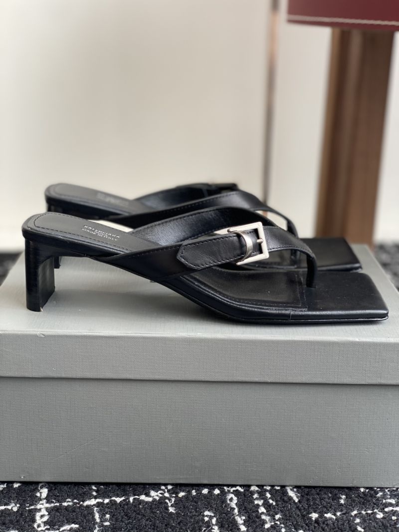 Balenciaga Bel Air 50mm Sandal in Black Smooth Calfskin