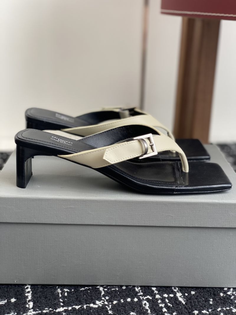 Balenciaga Bel Air 50mm Sandal in Soya Smooth Calfskin