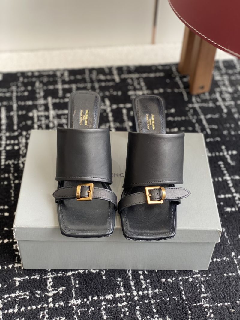 Balenciaga Bel Air Sandal 80mm in Black Smooth Calfskin