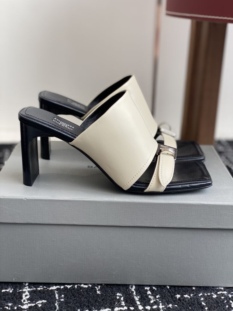 Balenciaga Bel Air Sandal 80mm in Soya Smooth Calfskin