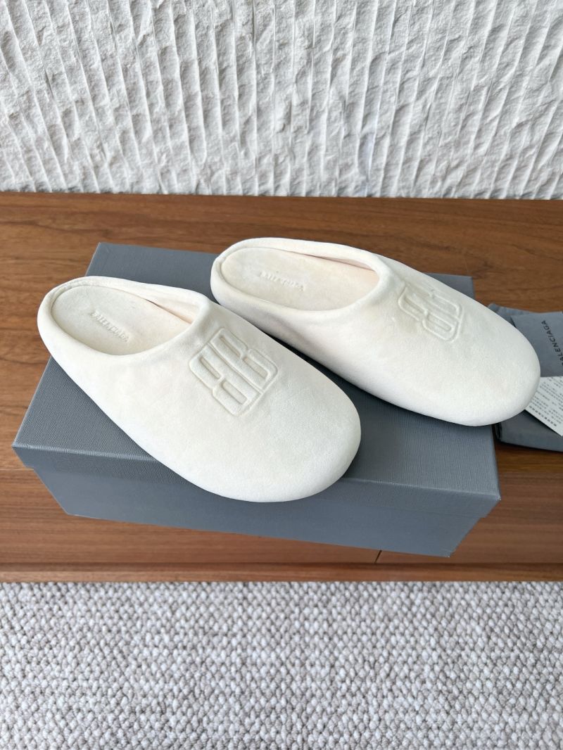 BALENCIAGA UNISEX CHATEAU VELVET MULES 834429 BLACK