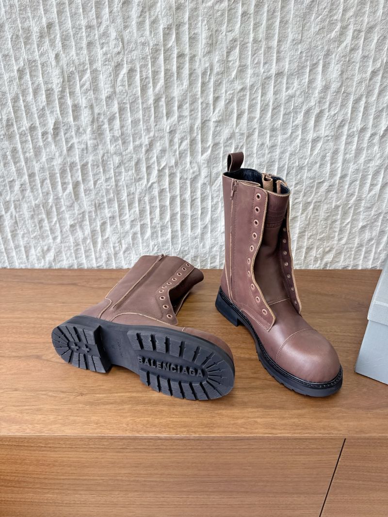 Balenciaga Truck Lace-Up Boot in Choco Soft Bullskin 844925