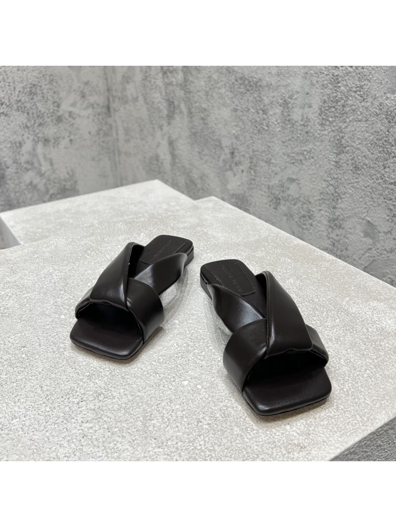 Bottega Veneta BV Riva Flat Mule 827569V Fondant