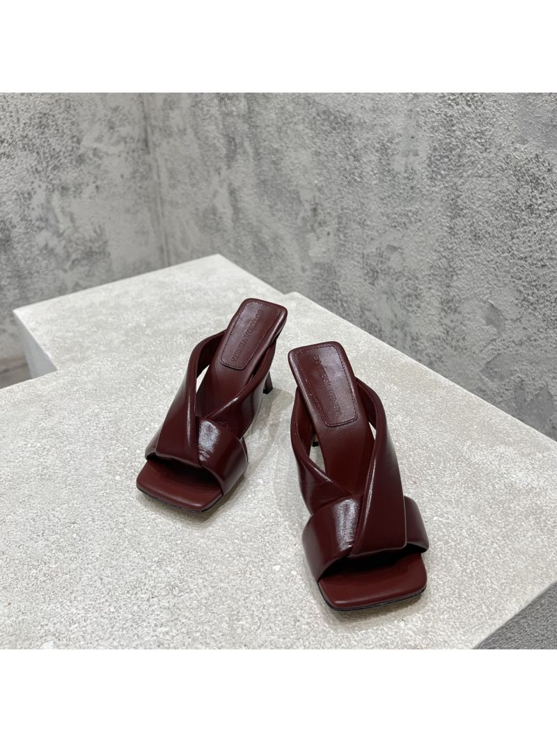 Bottega Veneta BV Riva Mule Heel 9cm 827612V Barolo