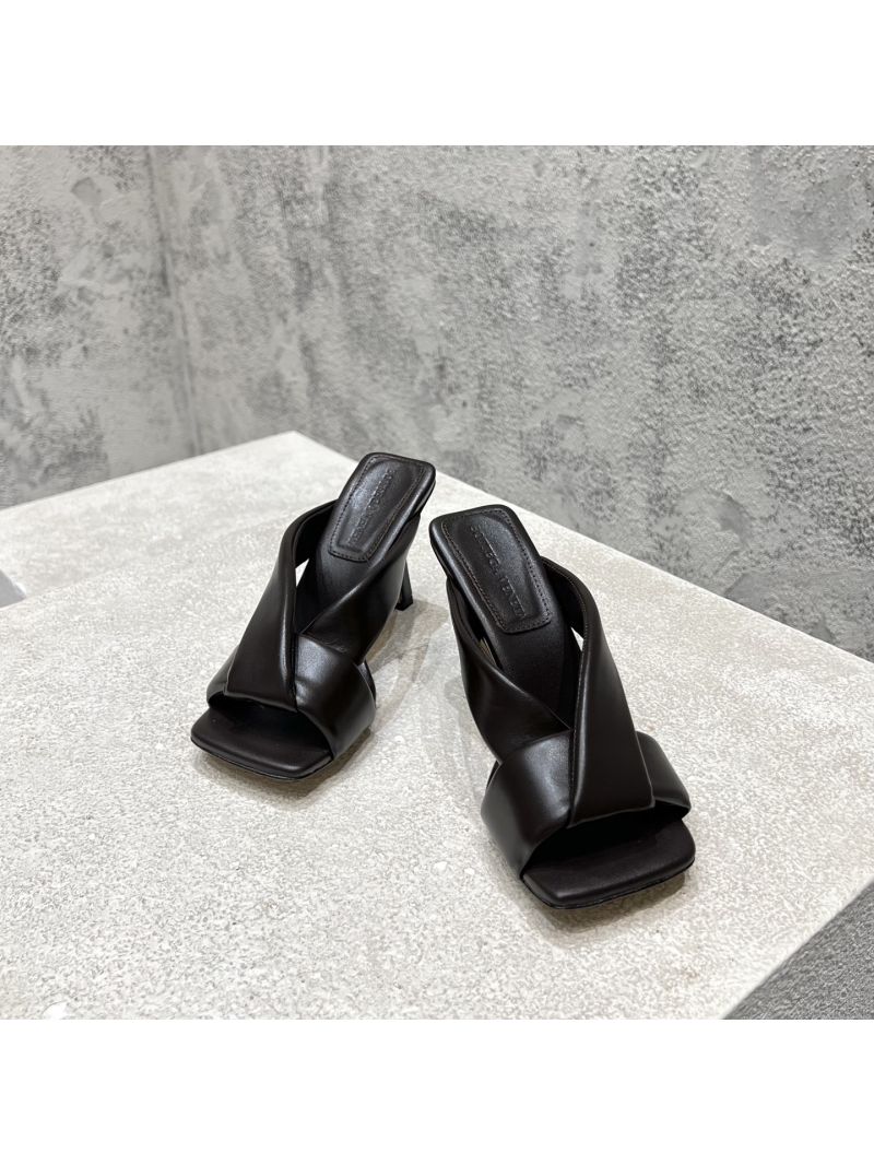 Bottega Veneta BV Riva Mule Heel 9cm 827612V Fondant