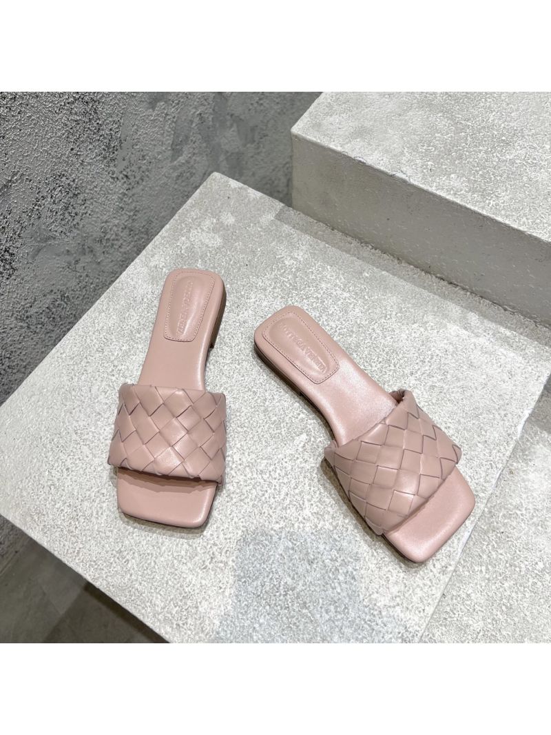 Bottega Veneta BV Parco Flat Mule Lambskin 837737V Pink