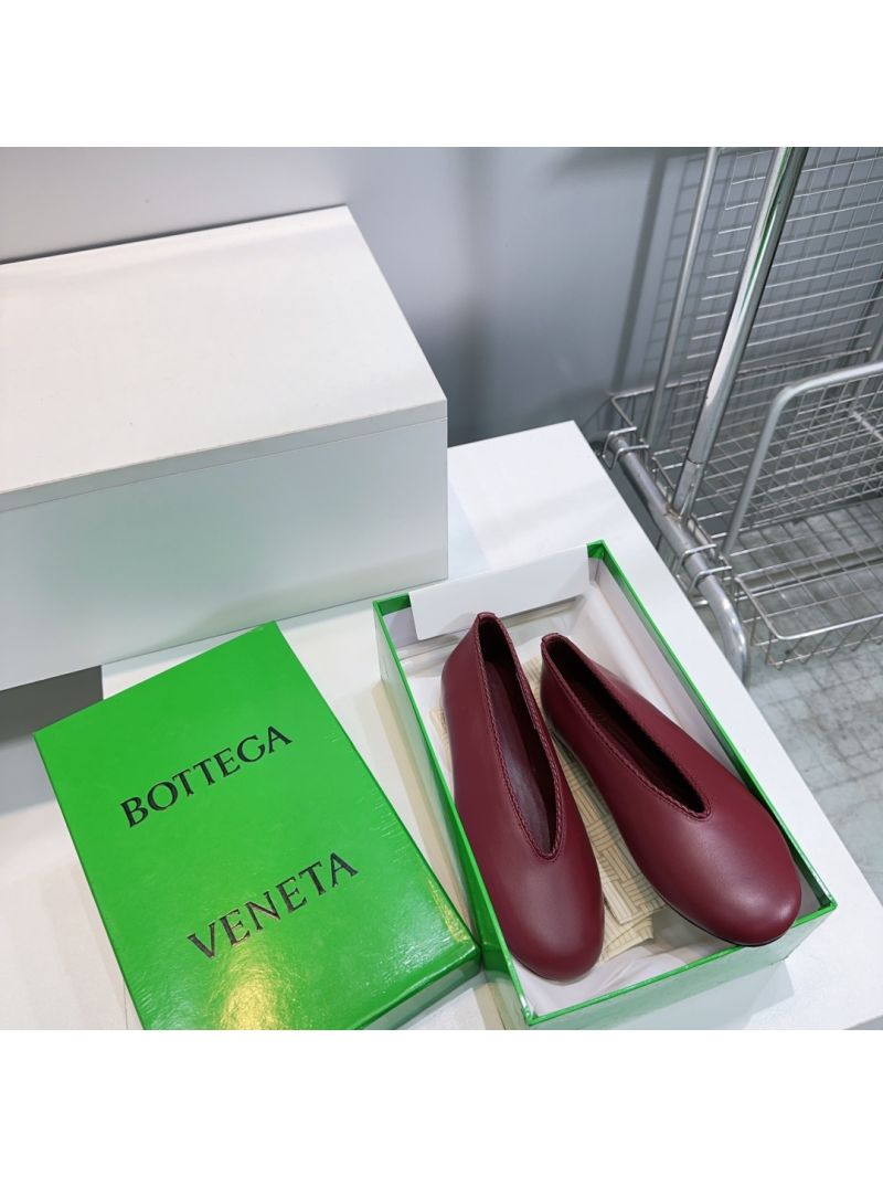 Bottega Veneta BV Rosa Ballerina in Lambskin 837886 Dark Apple Candy
