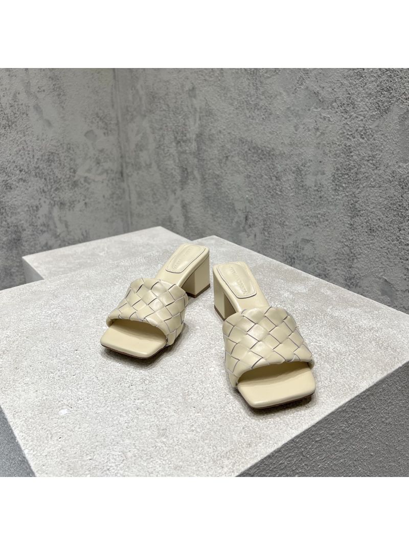 Bottega Veneta BV Parco Mule Heel 45mm Lambskin 838098V SeaSalt