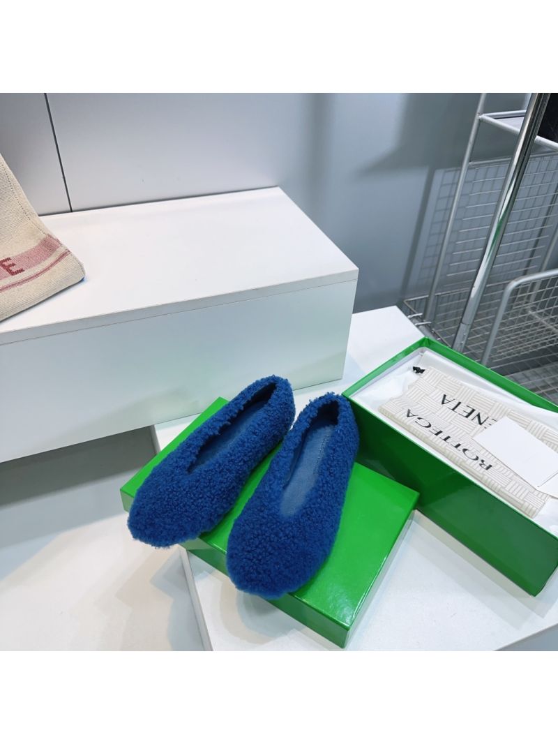 Bottega Veneta BV Rosa Ballerina in Merino Shearling 843963 Blue