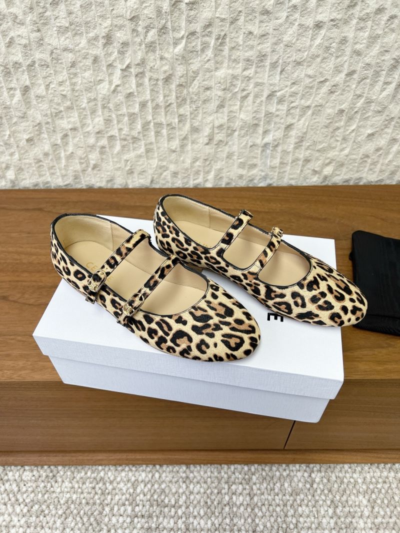 LES BALLERINES CELINE DOUBLE STRAP IN leopard printed hairy 360205175C