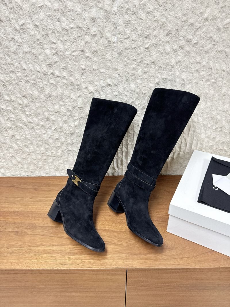 CELINE GARANCE TRIOMPHE STRAP HIGH BOOT IN SUEDE 361883891C
