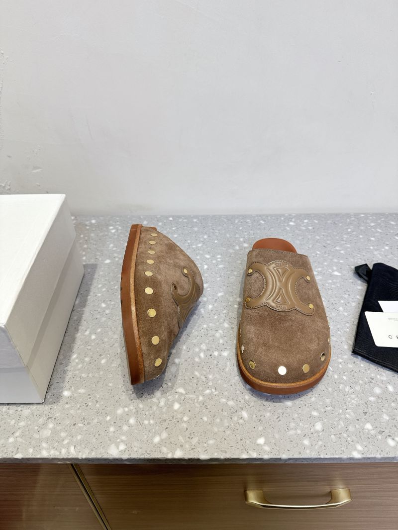 CELINE PITEA CLOG IN SUEDE CALFSKIN 363013954 TAUPE
