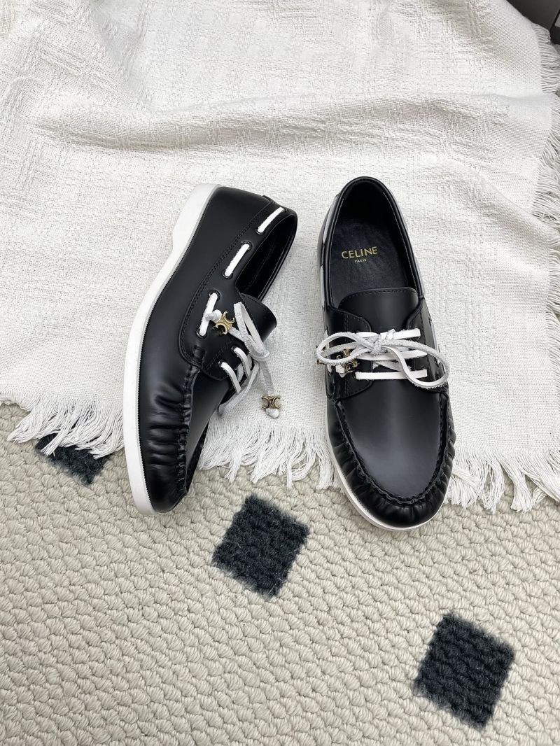 CELINE BATEAU LACE-UP IN CALFSKIN 363405122C BLACK